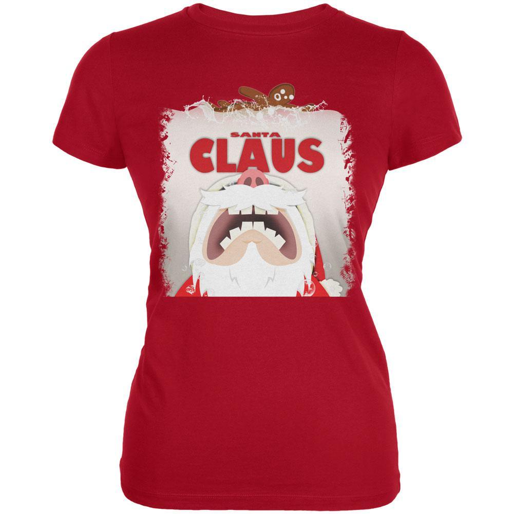 Christmas Santa Jaws Claus Horror Red Juniors Soft T-Shirt