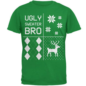 Ugly Sweater Bro XMAS Sweater Festive Blocks Irish Green Adult T-Shirt