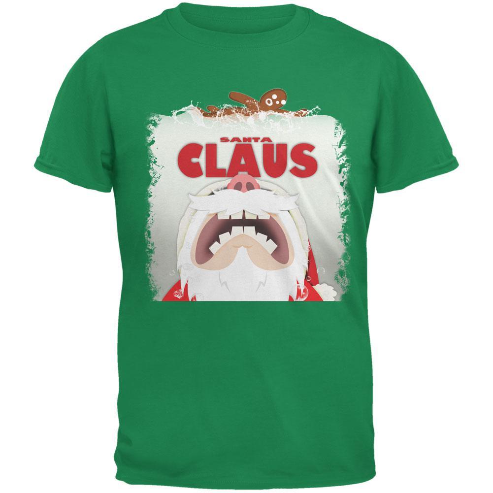 Christmas Santa Jaws Claus Horror Irish Adult T-Shirt