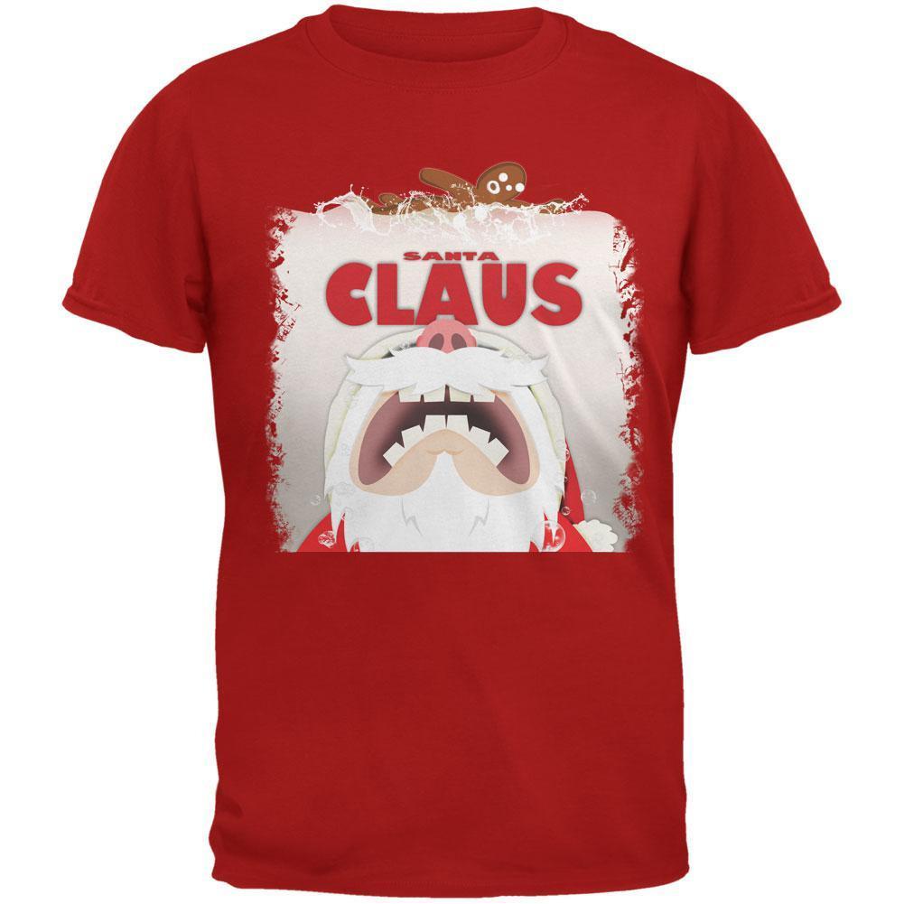 Christmas Santa Jaws Claus Horror Red Adult T-Shirt