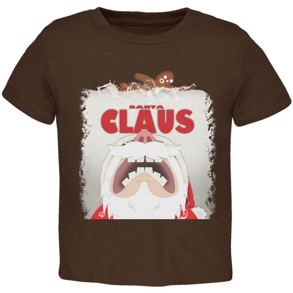 Christmas Santa Jaws Claus Horror Brown Toddler T-Shirt