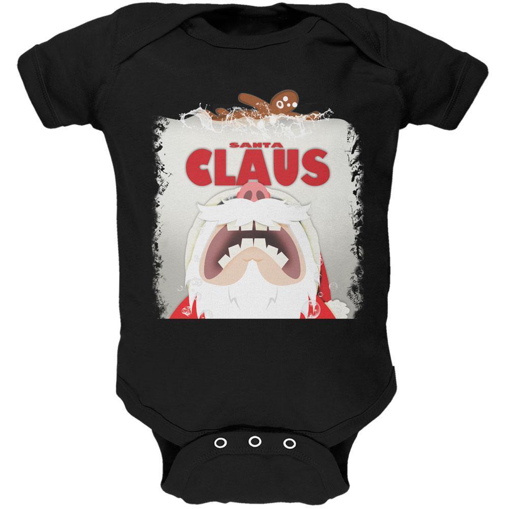 Christmas Santa Jaws Claus Horror Black Soft Baby One Piece