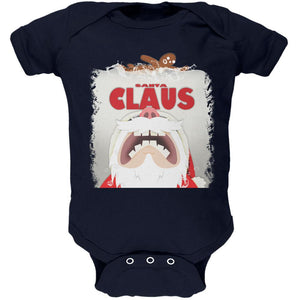 Christmas Santa Jaws Claus Horror Navy Soft Baby One Piece