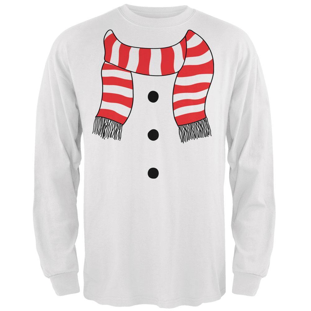 Halloween Snowman Suit Costume White Adult Long Sleeve T-Shirt