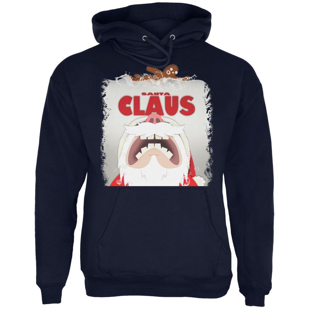 Christmas Santa Jaws Claus Horror Navy Adult Hoodie