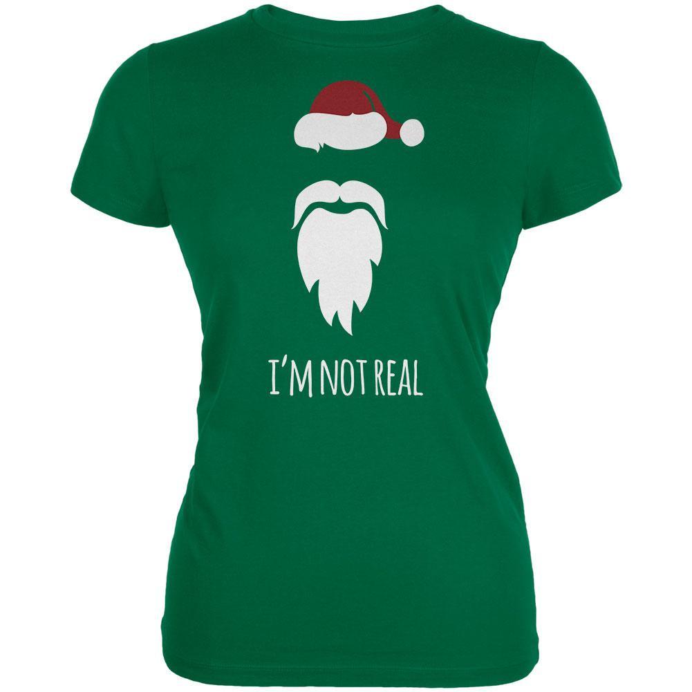 Santa I'm Not Real Kelly Green Juniors Soft T-Shirt