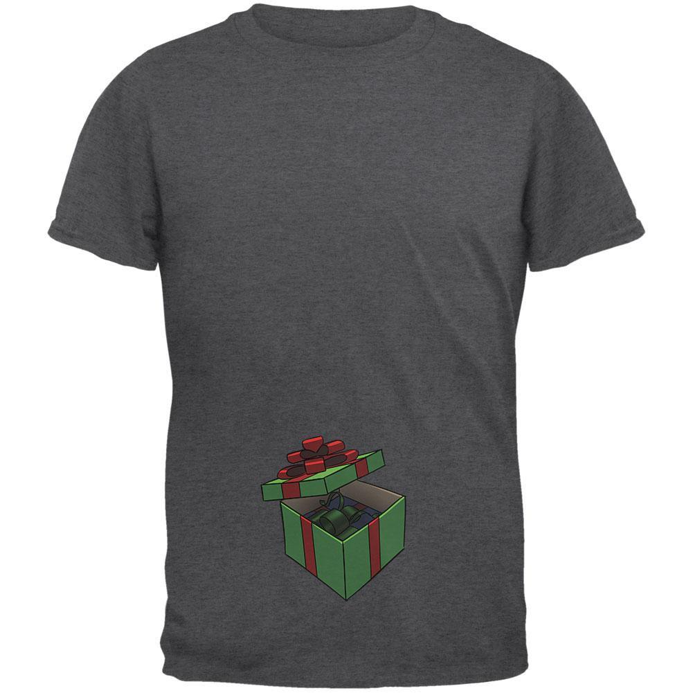 Box In A Box Christmas Gift Dark Heather Adult T-Shirt