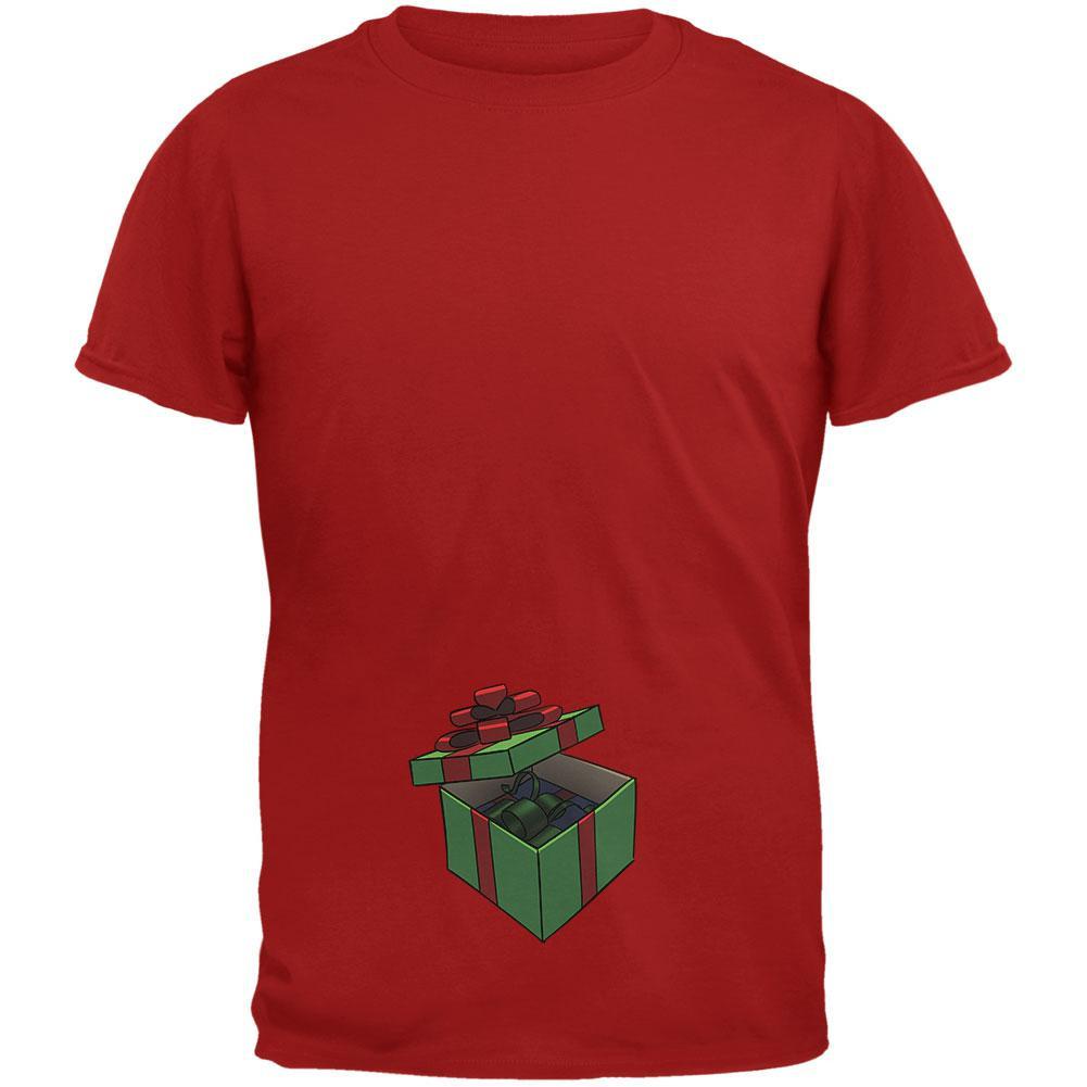 Box In A Box Christmas Gift Cardinal Red Adult T-Shirt