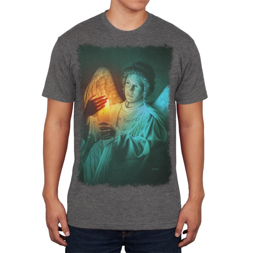 Christmas Angel of Light Dark Heather Soft Adult T-Shirt