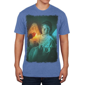 Christmas Angel of Light Heather Blue Soft Adult T-Shirt