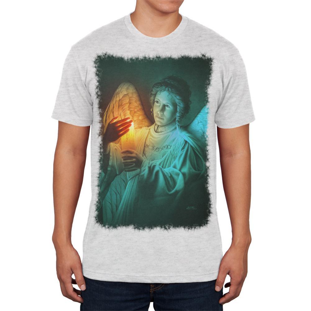 Christmas Angel of Light Heather White Soft Adult T-Shirt