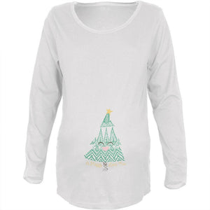 Christmas A Happy Little Tree White Maternity Soft Long Sleeve T-Shirt