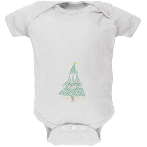 Christmas A Happy Little Tree White Soft Baby One Piece