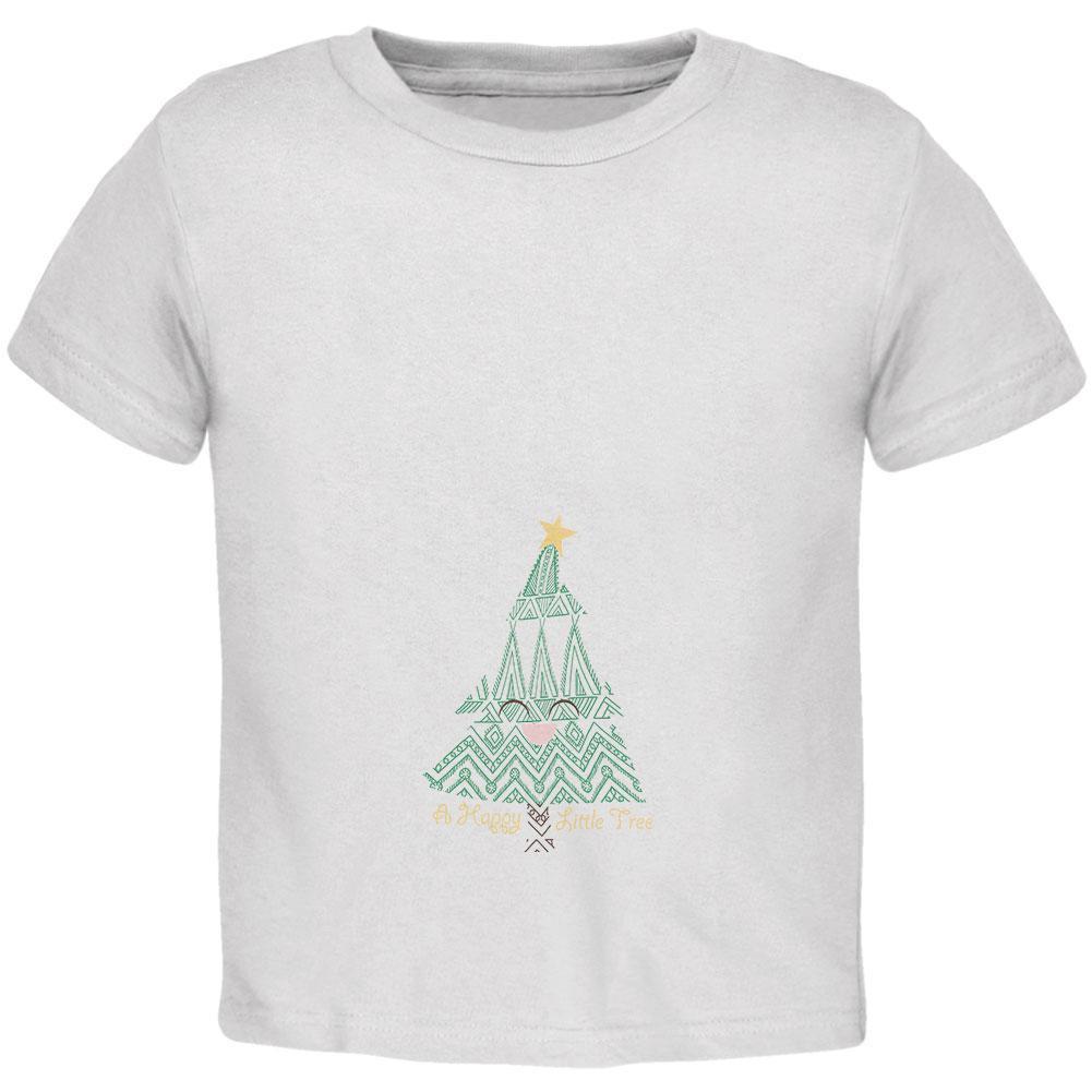 Christmas A Happy Little Tree White Toddler T-Shirt