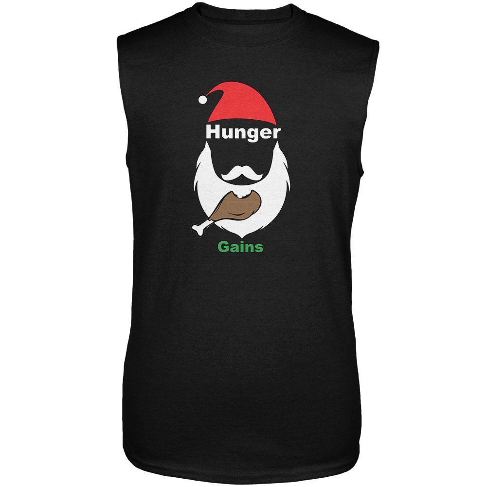 Christmas Hunger Gains Santa Black Adult Sleeveless T-Shirt