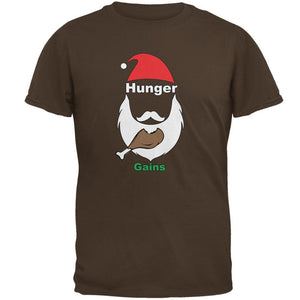 Christmas Hunger Gains Santa Brown Adult T-Shirt
