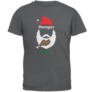 Christmas Hunger Gains Santa Charcoal Grey Adult T-Shirt