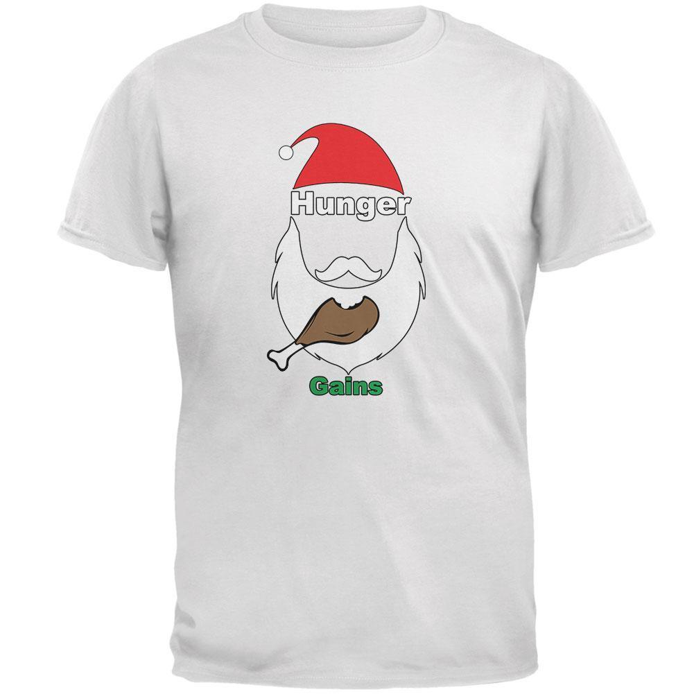 Christmas Hunger Gains Santa White Adult T-Shirt