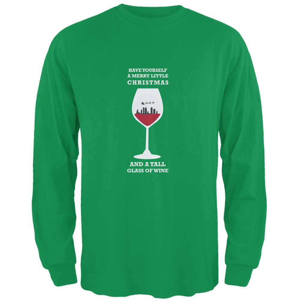 Christmas in a Glass Irish Green Adult Long Sleeve T-Shirt