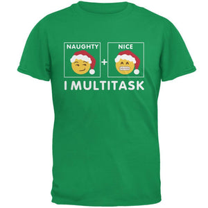 Christmas Naughty and Nice Multitask Irish Adult T-Shirt