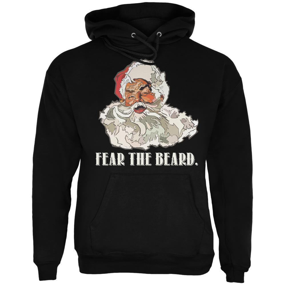 Christmas Santa Beard Black Adult Hoodie