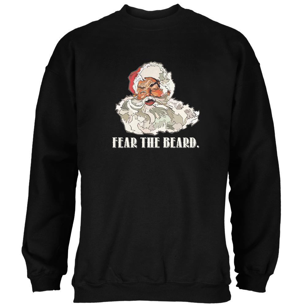 Christmas Santa Beard Black Adult Sweatshirt