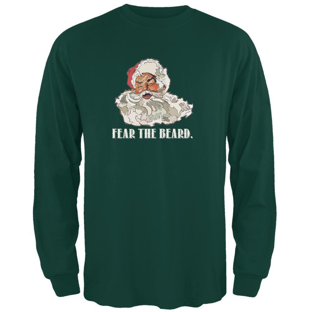 Christmas Santa Beard Forest Adult Long Sleeve T-Shirt