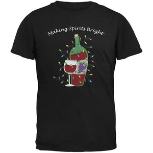 Christmas Making Spirits Bright Black Adult T-Shirt