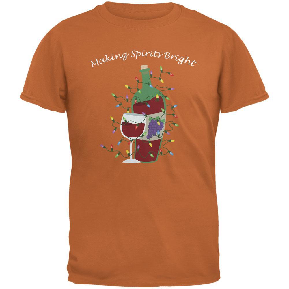 Christmas Making Spirits Bright Texas Orange Adult T-Shirt