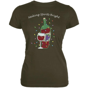 Christmas Making Spirits Bright Army Juniors Soft T-Shirt