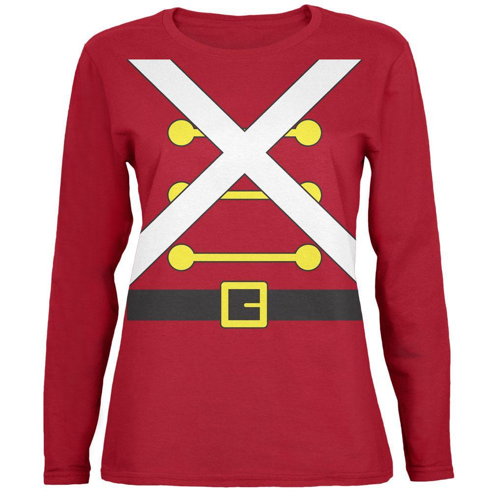 Christmas Toy Soldier Costume Red Womens Long Sleeve T-Shirt