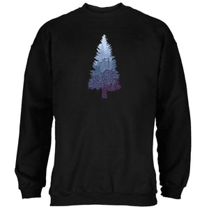 Christmas Tree Snowy City Black Adult Sweatshirt