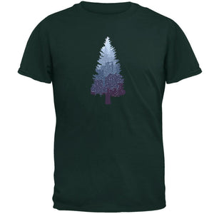 Christmas Tree Snowy City Forest Adult T-Shirt