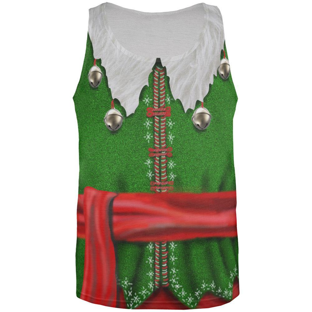 Christmas Elf Costume All Over Adult Tank Top