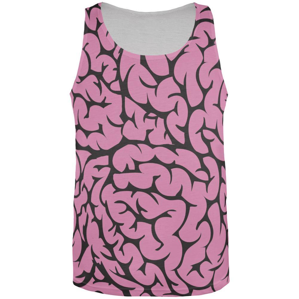 Halloween Pink Brains All Over Adult Tank Top