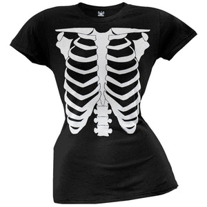 Skeleton Glow In The Dark Juniors Costume T-Shirt