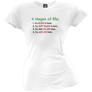 4 Stages Of Life Holiday Juniors T-Shirt