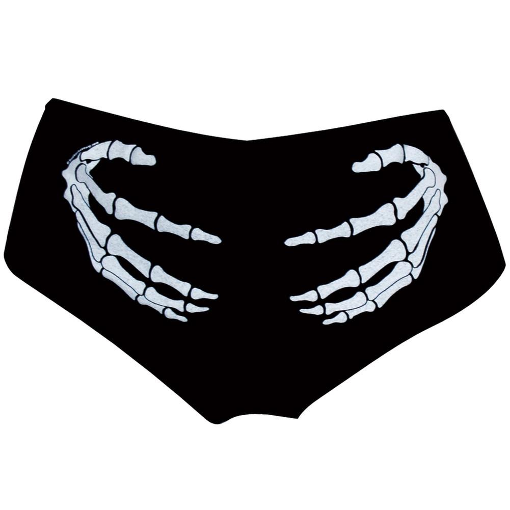 Halloween Skeleton Hands Booty Shorts Underwear