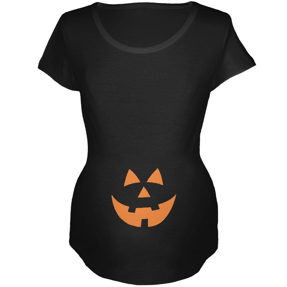 Halloween Belly Jack-O-Lantern White Glow Women's Maternity Costume T-Shirt