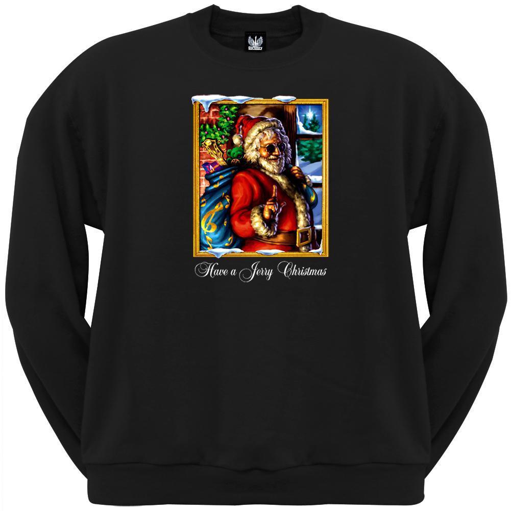 Grateful Dead - Jerry Garcia Christmas Black Crew Neck Sweatshirt
