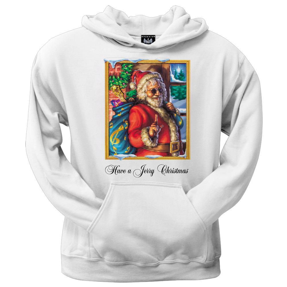 Grateful Dead - Jerry Garcia Christmas White Pullover Hoodie