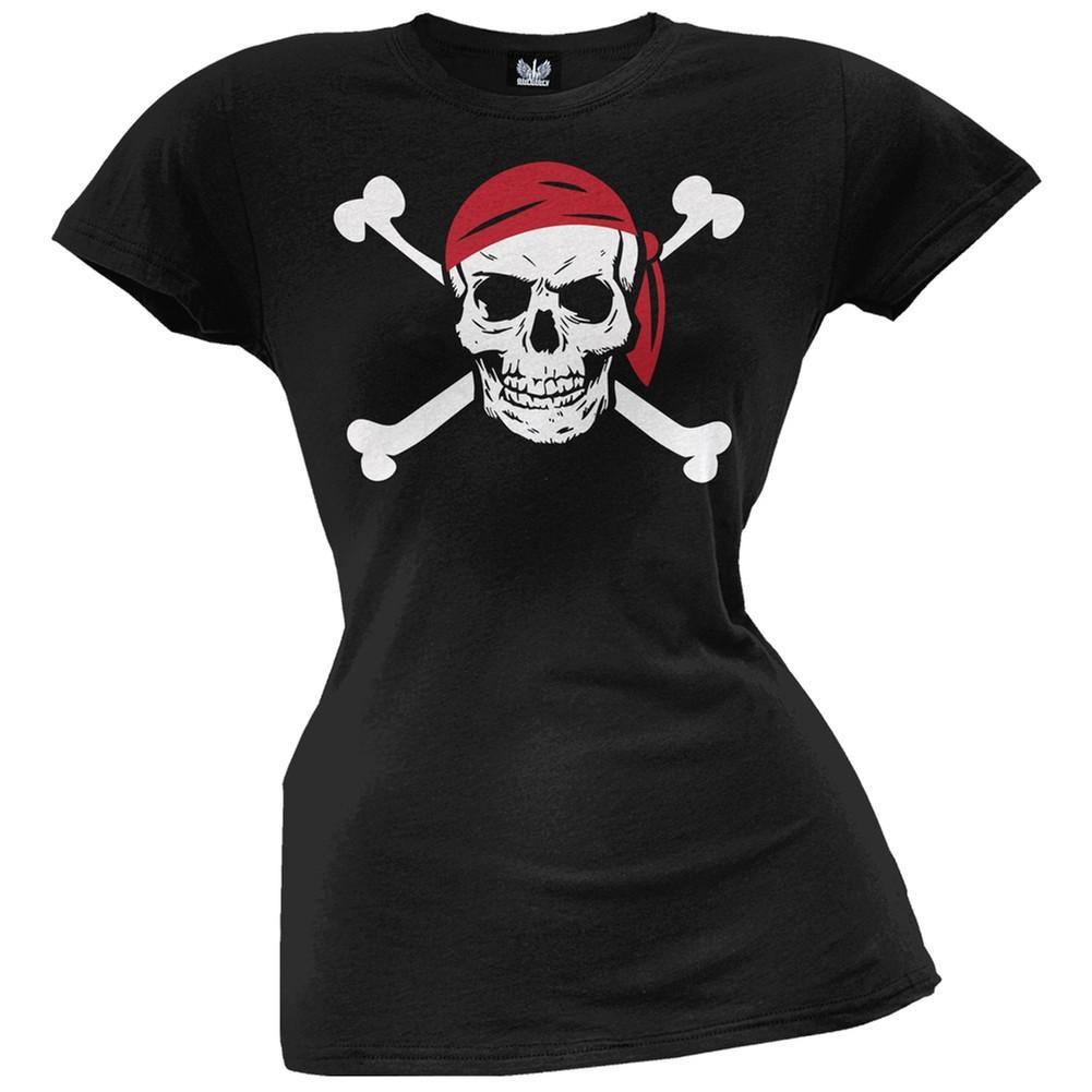Halloween Jolly Roger Pirate Costume Juniors T-Shirt