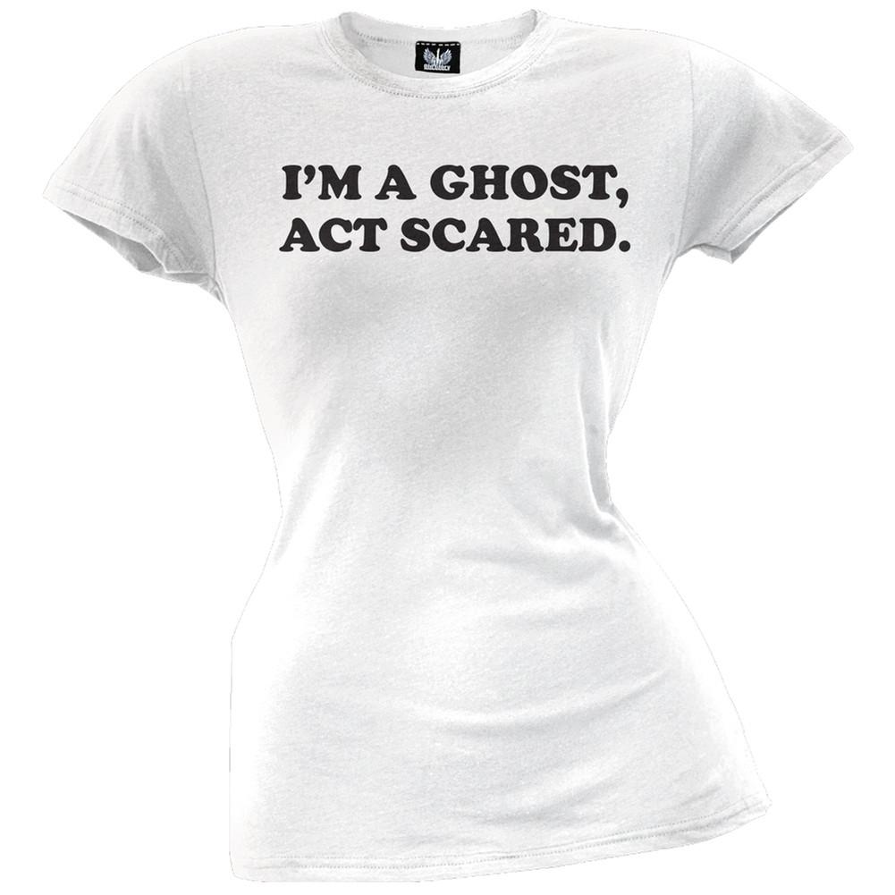 Halloween I'm a Ghost, Act Scared Juniors T-Shirt