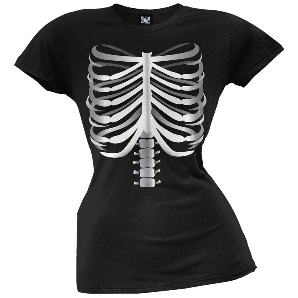 Skeleton Cage 3D Juniors Costume T-Shirt
