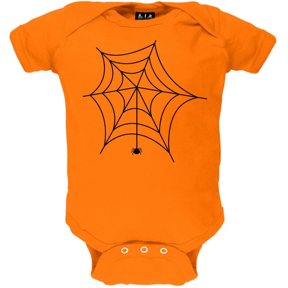 Spider Web Orange Baby One Piece