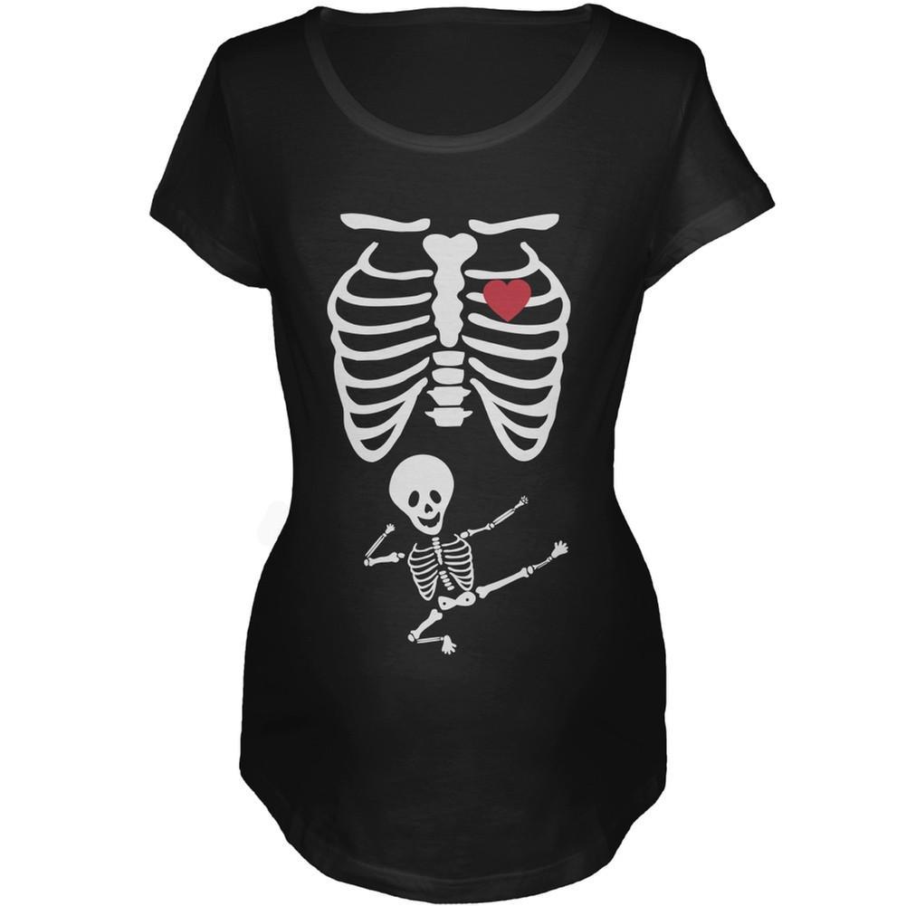 Halloween Kung Fu Skeleton Baby Maternity T-Shirt