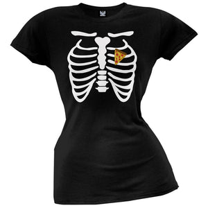 Pizza Heart Skeleton Juniors Costume T-Shirt