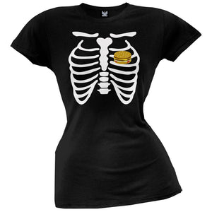 Hamburger Heart Skeleton Juniors Costume T-Shirt