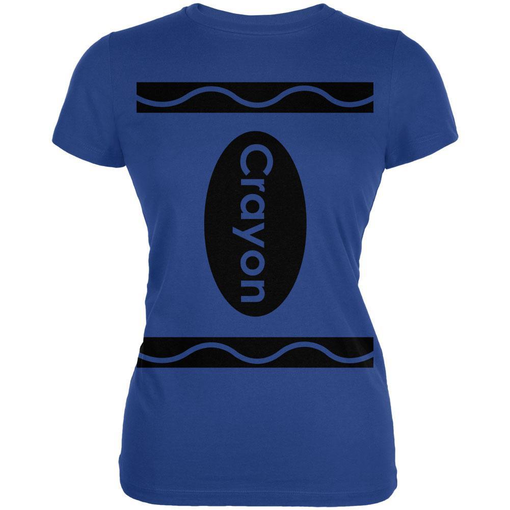 Halloween Crayon Costume Blue Juniors T-Shirt