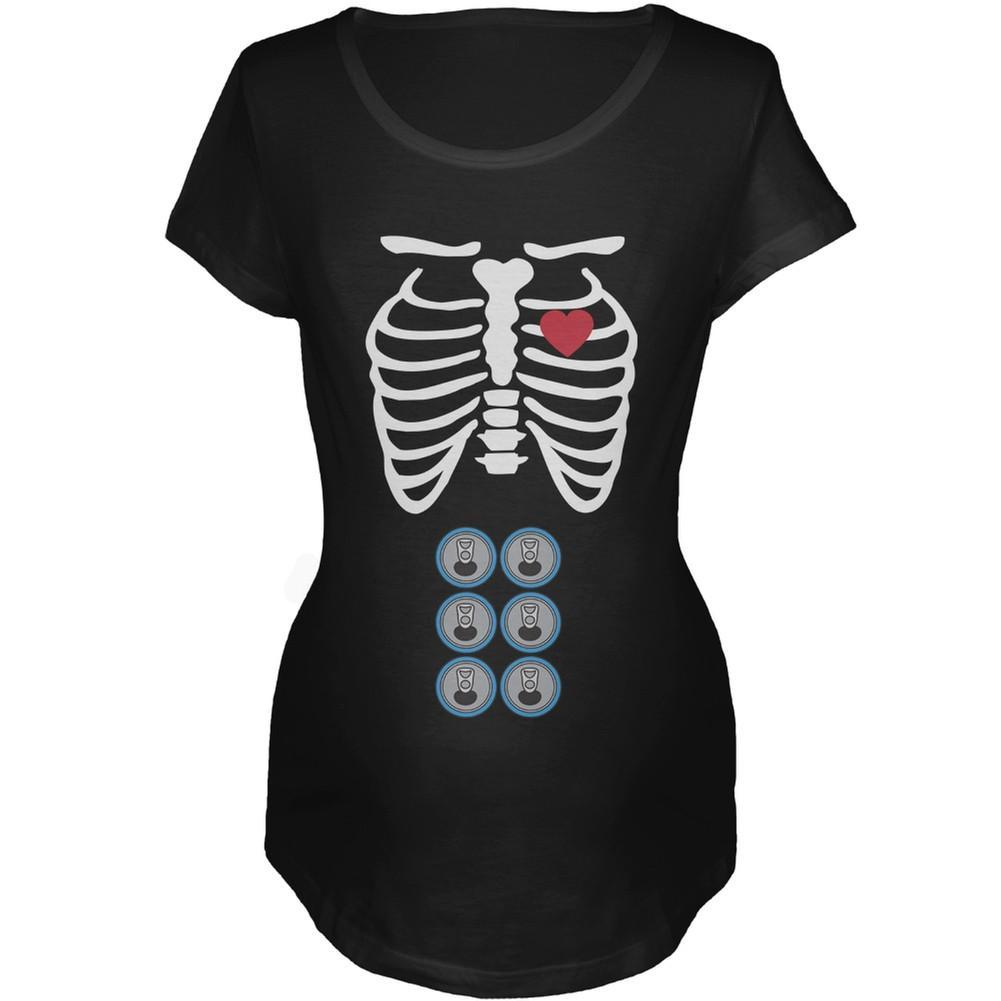 Halloween 6 pack Baby Skeleton Women's Maternity Costume T-Shirt